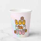 Booo to You Retro Halloween Papieren Bekers (Achterkant)