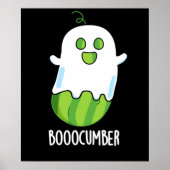 Booocumber Funny Ghost Cucumber Pun Dark BG Poster (Voorkant)