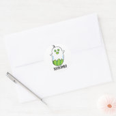 Booocumber Funny Ghost Cucumber Pun Ronde Sticker (Envelop)