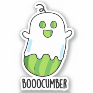 Booocumber Funny Ghost Cucumber Pun Sticker