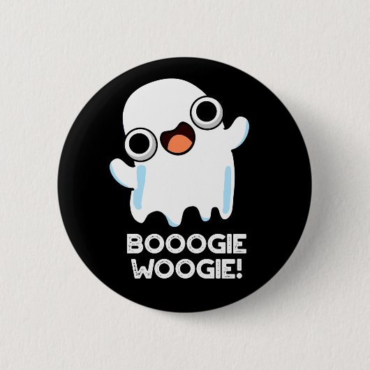 Booogie Woogie Funny Music Ghost Pun Dark BG Ronde Button 5,7 Cm (Voorkant)