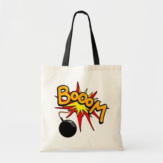 Booom, grappige illustratie tote bag (Voorkant)