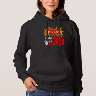 Booom I Am 39 Bowling Birthday Party Bowler Bday 3 Hoodie
