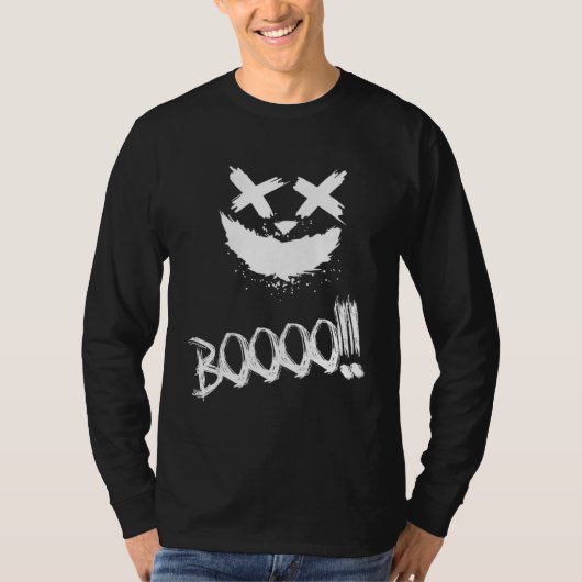 BOOOO Scary Pumpkin Face Halloween T-shirt (Voorkant)