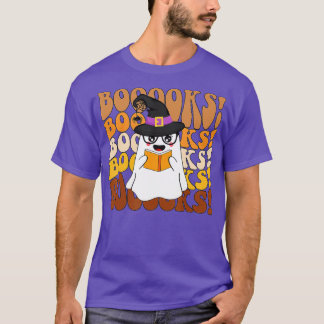 Booooks Ghost Funny Halloween Teacher Book Library T-shirt