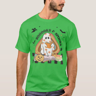 Booooks Ghost Funny Halloween Teacher Book Library T-shirt