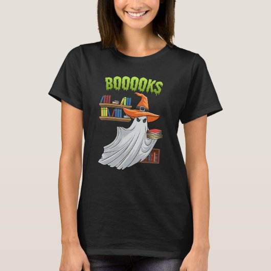 Booooks Ghost  Halloween Costume Teacher Book Libr T-shirt (Voorkant)