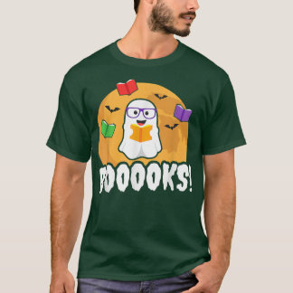 Booooks Ghost T Boo Read Books Library Gift Funny T-shirt
