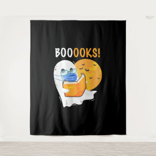 Booooks Halloween Ghost reading books and wearing Wandkleed
