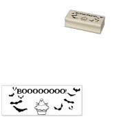 Booooo!Schattigee Cupcake Ghost en Bats Rubberstempel (Gestempeld)