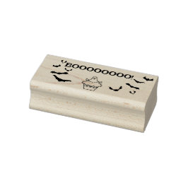 Booooo!Schattigee Cupcake Ghost en Bats Rubberstempel