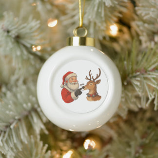 Boop Kerstman Rendier Neus Kerstmis Booping Xmas Keramische Bal Ornament