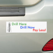 Boor hier, boor nu, betaal minder! bumpersticker (Op auto)