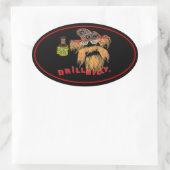 BOORBILLY-olieveld Ovale Sticker (Tas)