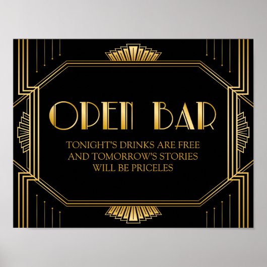Boorbord voor open balk | Gatsby Art Deco Poster (Voorkant)