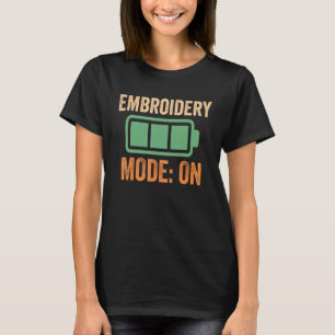 Boordruitmodus op batterijontwerp t-shirt