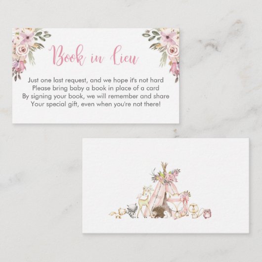 booreiland baby shower book in lieu cards informatiekaartje (Voorkant / Achterkant)