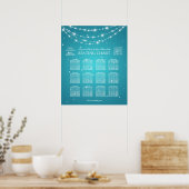 Boorgatenkaart Mousserende keten Turquoise Poster (Keuken)