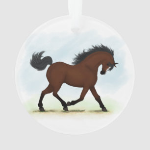 Boorpaard met smog ornament