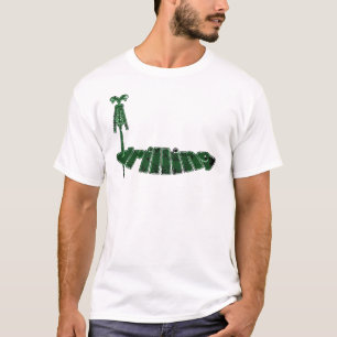 Boorsteengroen, olierijg t-shirt