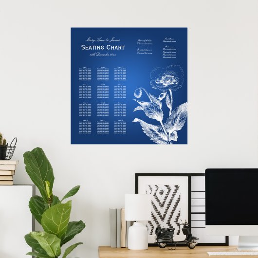 Boorzitje blauw poster (Thuiskantoor)