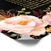 Boorzittingen Goud  Floral Stripes Poster (Hoek)