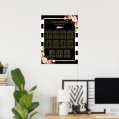 Boorzittingen Goud  Floral Stripes Poster (Thuiskantoor)