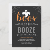 Boos and Booze Adult Halloween Party Invitation (Devant)