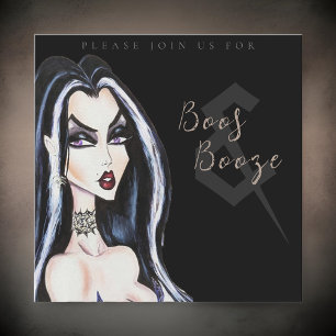 Boos and Booze Adulte Halloween Party Invitation