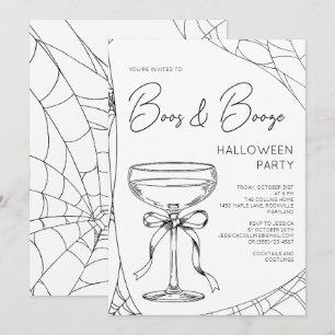 Boos and Booze Cocktail Volwassenen Halloween Fees Kaart