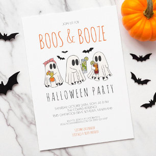 Boos and Booze Grappig Geest Volwassen Halloween F Kaart