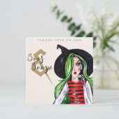 Boos and Booze Halloween Witch Party Invitation (Debout devant)
