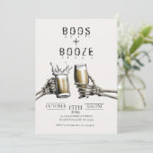 Boos + Booze Adulte Halloween Invitation (Debout devant)