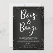 Boos & Booze Chalkboard Halloween Invitation (Devant)