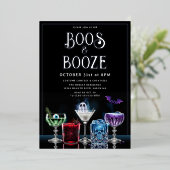 Boos & Booze Fancy Cocktail Custom Foil Invitation (Debout devant)