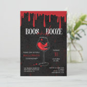 Boos & Booze Halloween Cocktail Party Invitation (Debout devant)