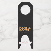 Boos & Booze Halloween Cute Ghost Bottle Label (Voorkant)