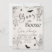 Boos & Booze Halloween Party Invitation (Devant)