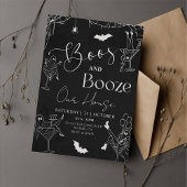 Boos & Booze Halloween Party Invitation Kaart
