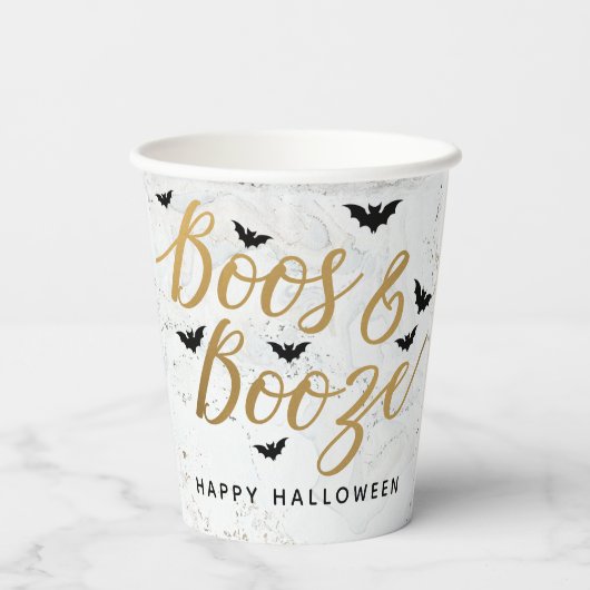 Boos & Booze Halloween Party Papieren Bekers (Achterkant)