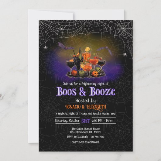 Boos & Booze Invitation Halloween (Devant)