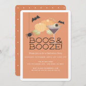 Boos & Booze Pumpkin Halloween Party Uitnodiging (Voorkant / Achterkant)