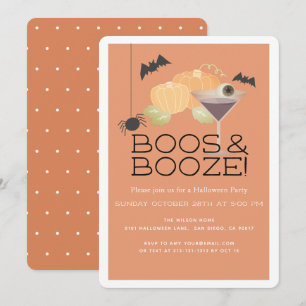 Boos & Booze Pumpkin Halloween Party Uitnodiging