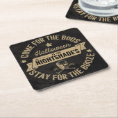 Boos & Booze Skull | Halloween Custom Vierkante Kartonnen Onderzetter (Schuin)