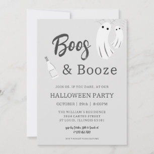 Boos & Booze Volwassen Halloween Grijs Witte Uitno Kaart