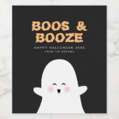 Boos & Bozed Halloween Cute Ghost Vine Étiquette (Étiquettes simples)
