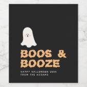 Boos & Bozed Halloween Cute Ghost Vine Étiquette (Étiquettes simples)