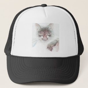 Boos Cute Kattengezicht Schets Trucker Pet