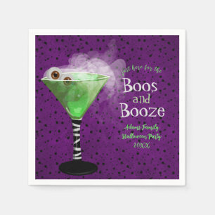 Boos en Booze Adult Halloween Cocktail Party Servet