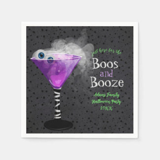 Boos en Booze Adult Halloween Cocktail Party Servet